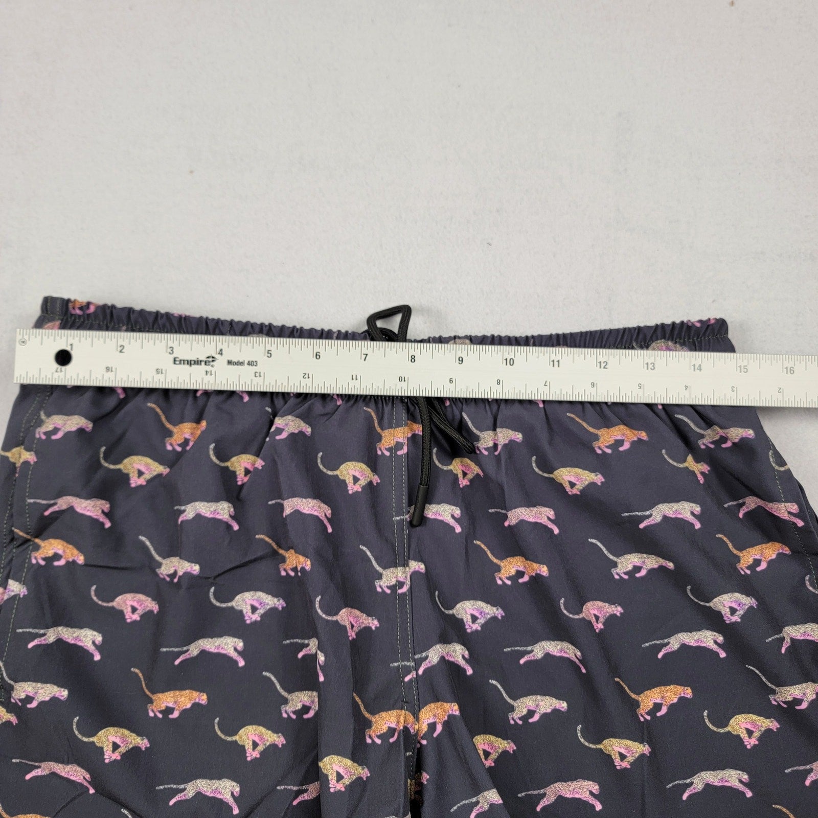Strangers Only 225 XS Swim Trunks Shorts Multicolor Leopard Print Black NWT4