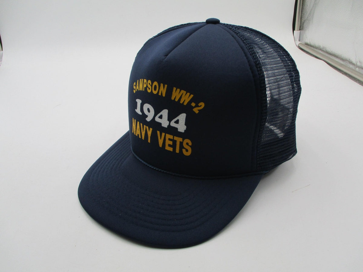 Sampson WW-2 Hat Cap Snap Back Mens One Size Blue Navy Vets Trucker 1944 Toppers2