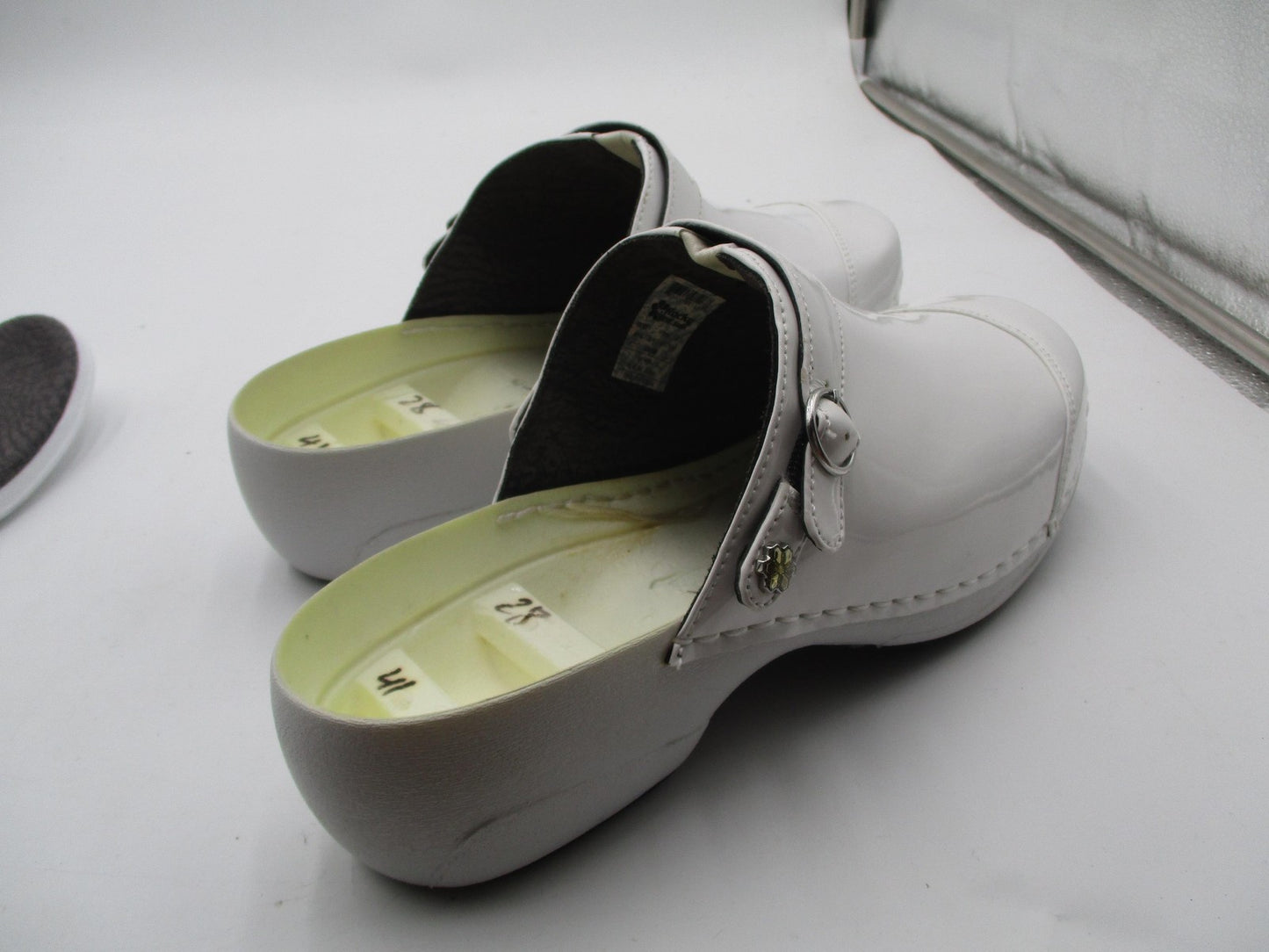 Rocky 4EurSole Shoes Womens Size 10 White Patent Clog Slip Resistant RKH05120