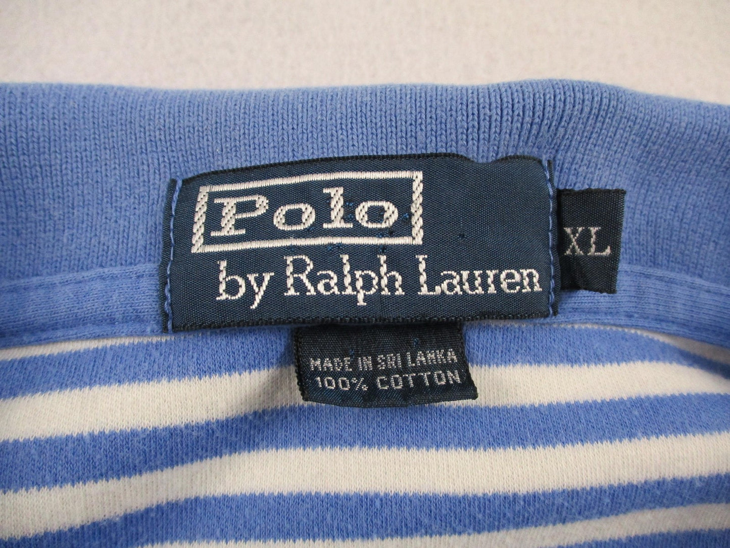Polo By Ralph Lauren Polo Shirt Mens XL Blue White Striped Cotton Logo Casual2