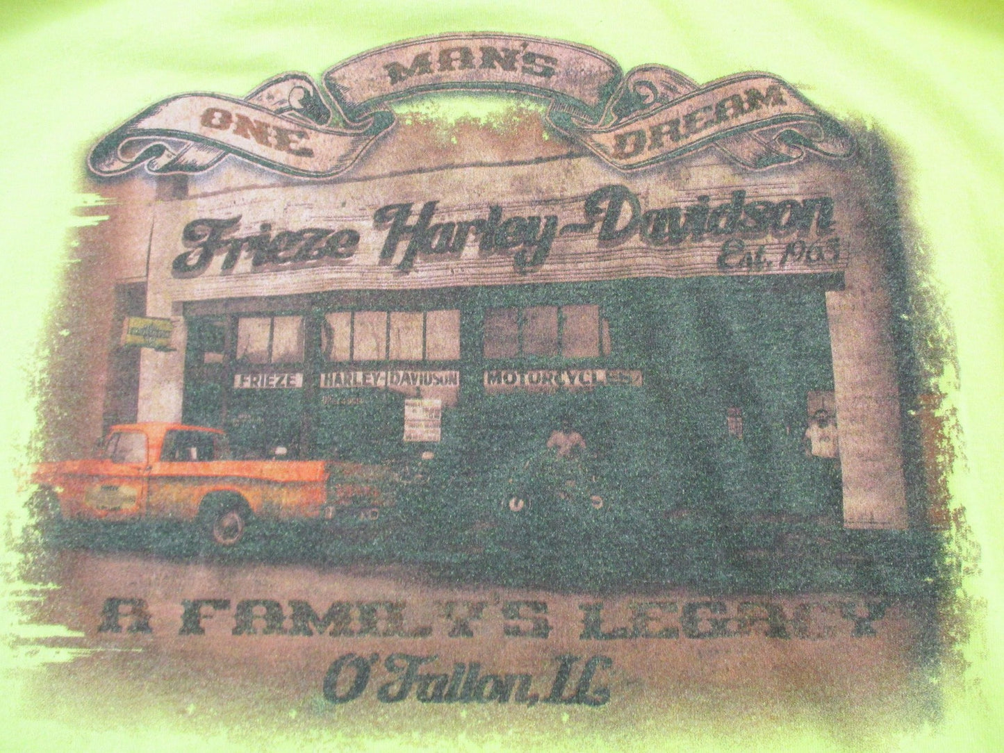 Harley-Davidson Shirt Mens XL Green Frieze Motorcycles Graphic Tee O'Fallon7