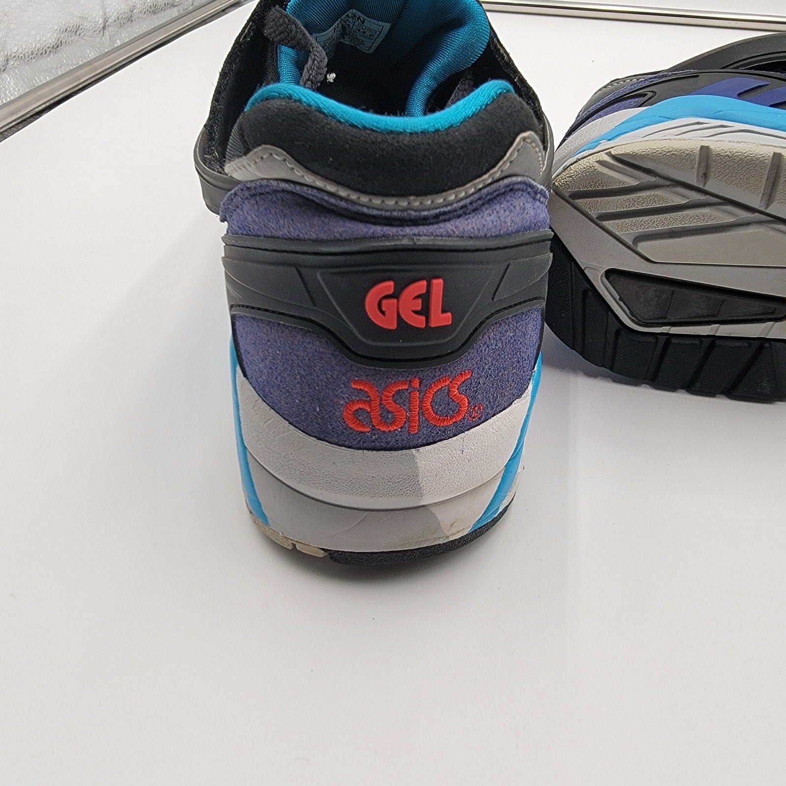 ASICS GELKayano Trainer Men's 10.5 Black Purple Blue Retro Running Shoes
