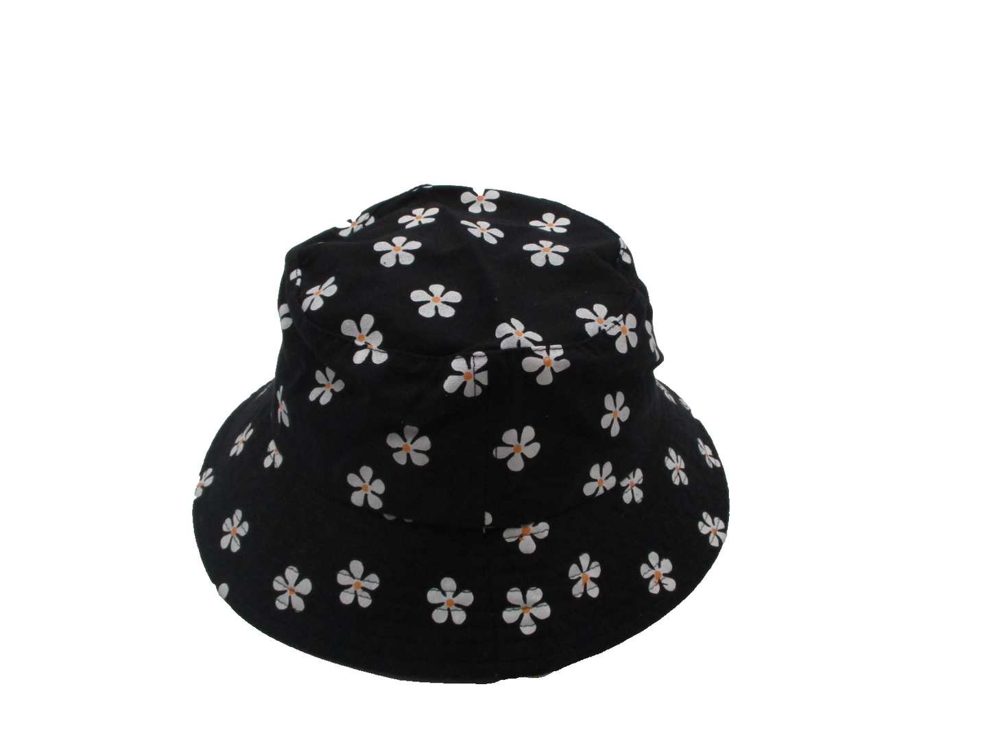CultureFly Black Daisy Floral Bucket Hat 100% Cotton Unisex One Size NWT1