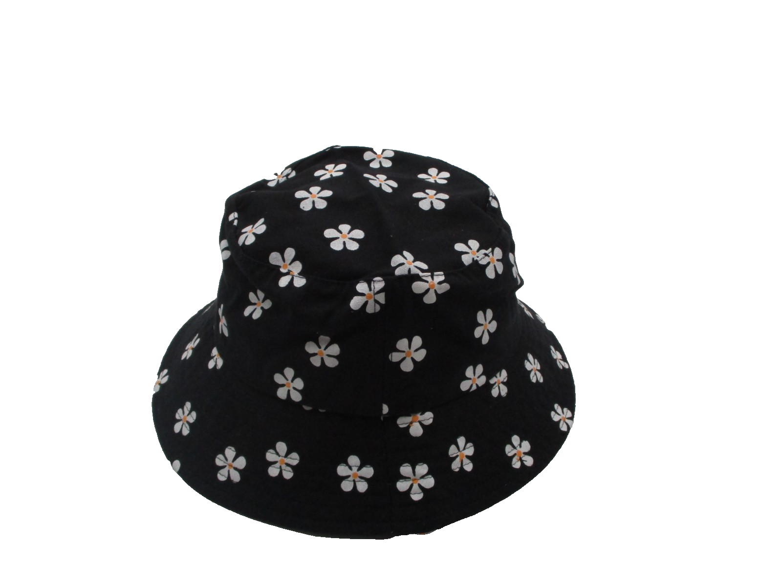 CultureFly Black Daisy Floral Bucket Hat 100% Cotton Unisex One Size NWT1