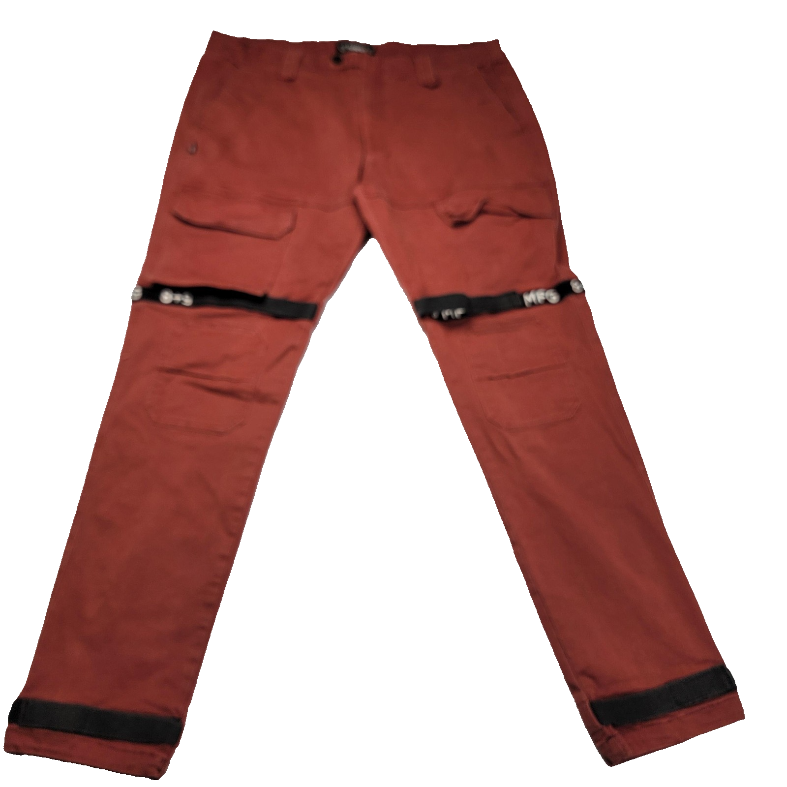 Eight & Nine MFG Cargo Pants Mens 40 Rust Red Vintage Wash Trenches Utility0