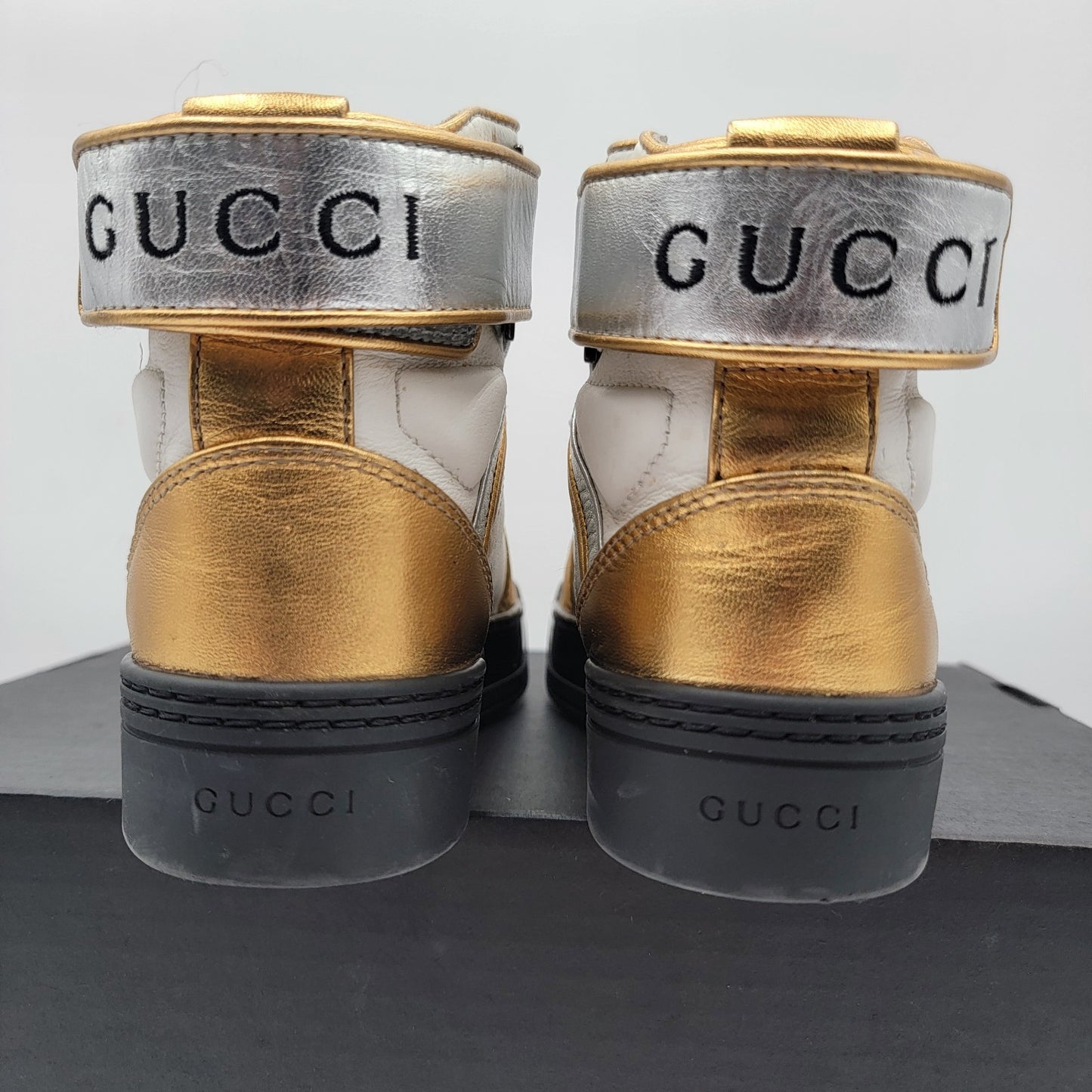 Gucci (388015) Interlocked GG Tri colored High Top Sneakers. Euro35/U.S5W 3734