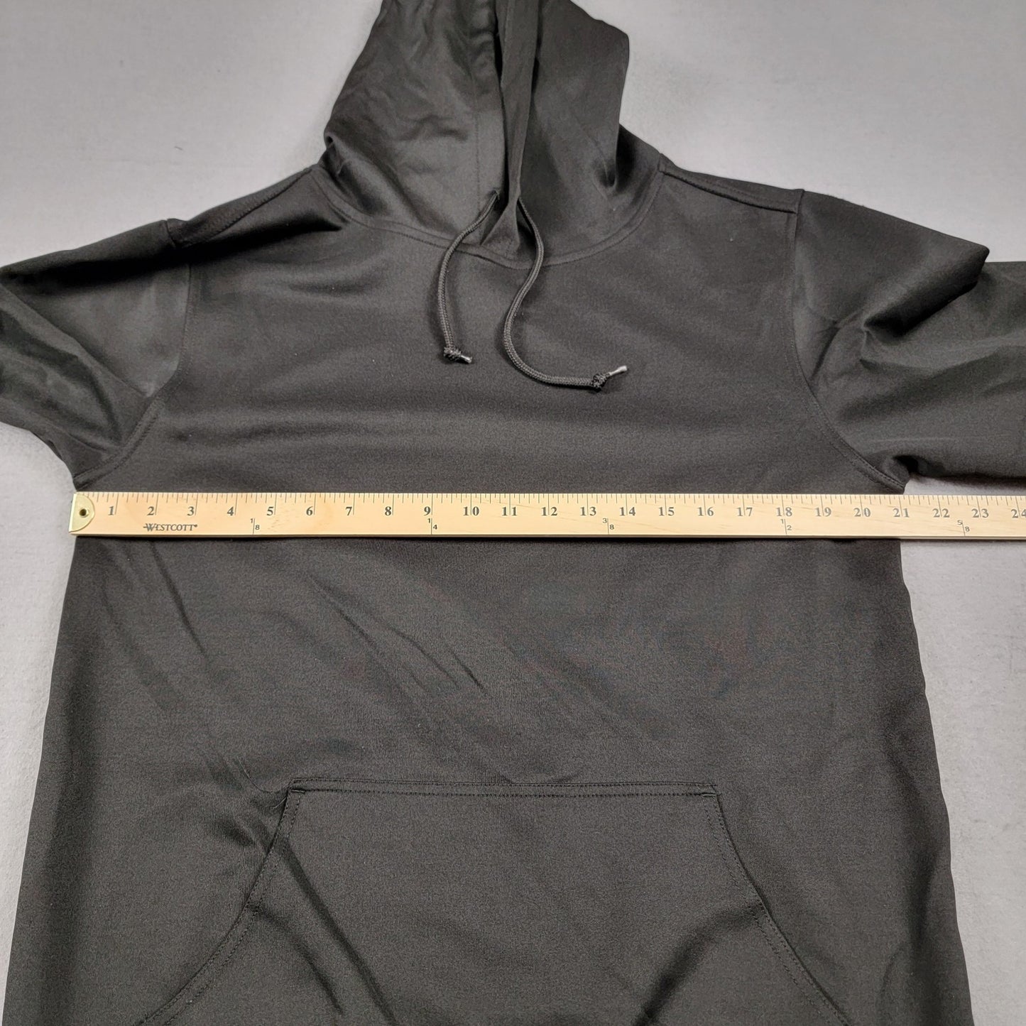 CRISP Black Performance Hoodie Large Stretch Pullover Minor Flaw Polyblend
