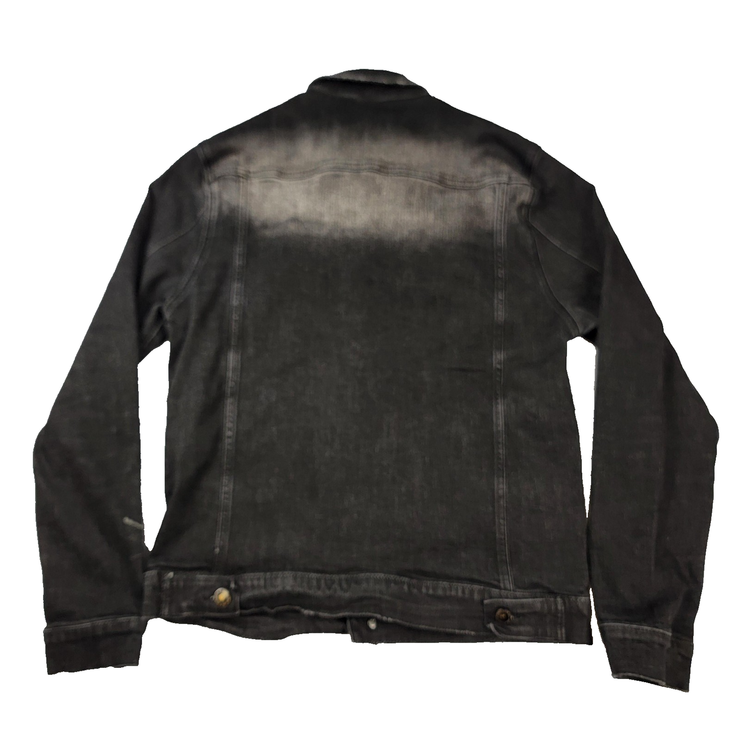Kilogram Jacket Mens Large Black Distressed Denim Button Up Streetwear
