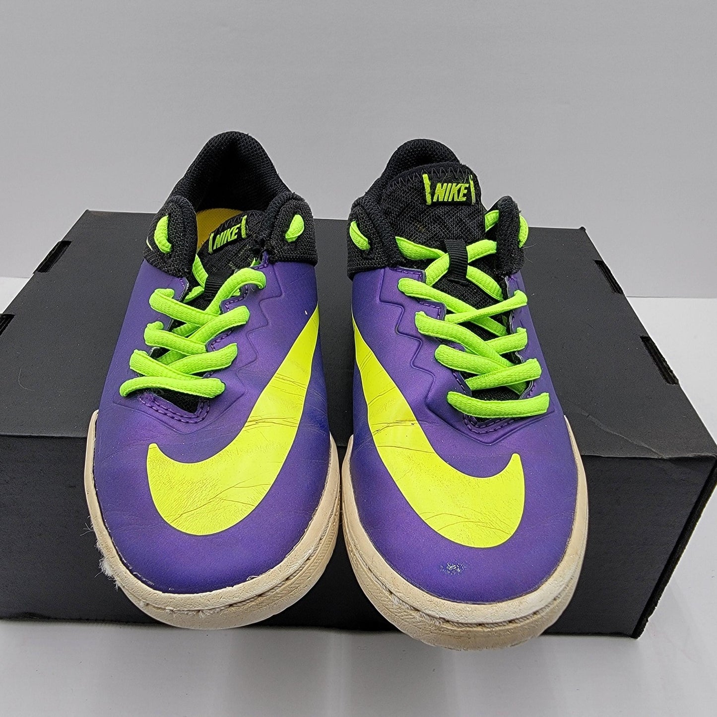 Nike Shoes Youth Sz 4Y HypervenomX Pro Indoor Soccer Purple Black 749923507 2182
