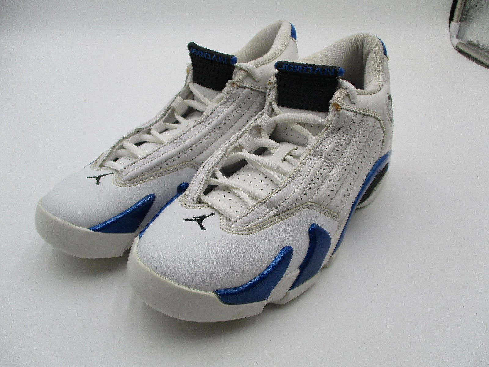 Jordan Air Jordan 14 Retro Shoes Youth Size 5.5Y White Blue Sneakers 487524-1040