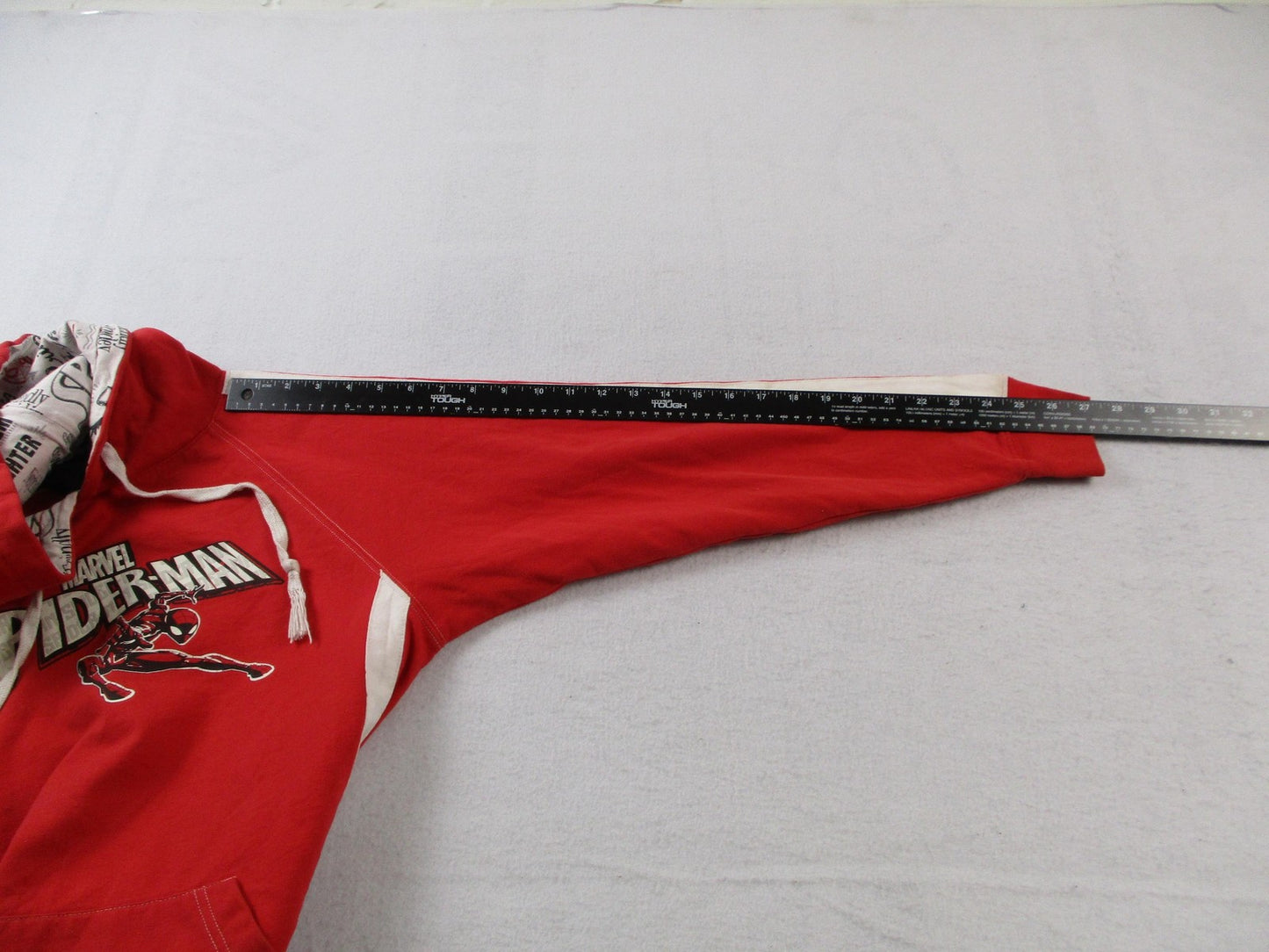 Marvel Hoodie Mens Small Red Pullover Fleece Sweatshirt SpiderMan Graphic Lined13
