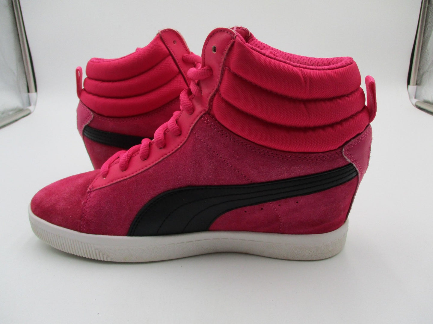 Puma Sportlifestyle Shoes Womens Size 8.5 Pink Suede High Top Wedge 356049-035