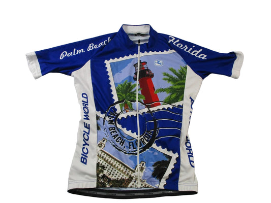 Giordana Palm Beach Cycling Jersey Mens Small Zip Bicycle World Lighthouse Top0