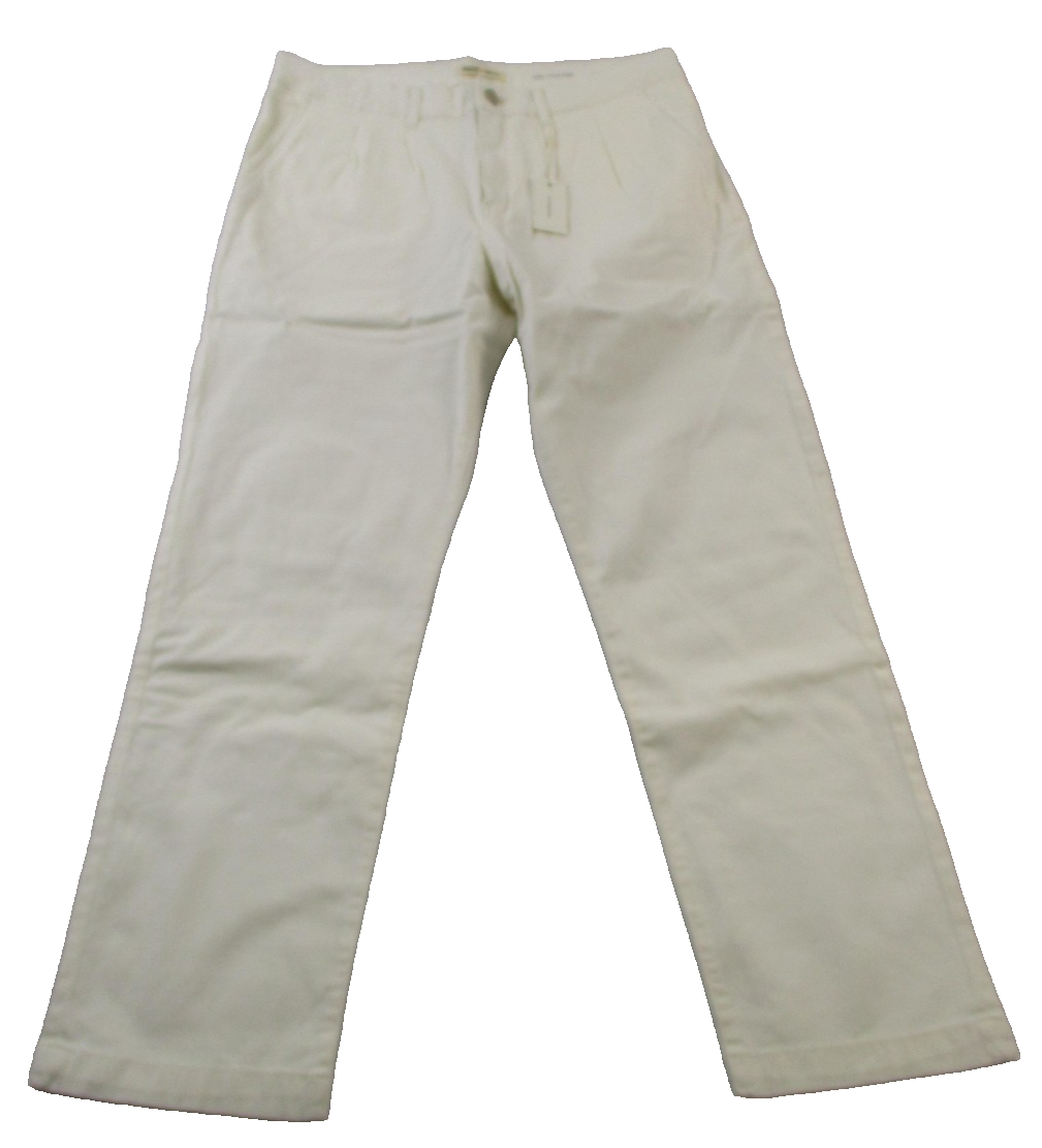 Warp + Weft Pants Mens 34x31 White LYS Lyon Pleated Trouser Chino Playa 14400