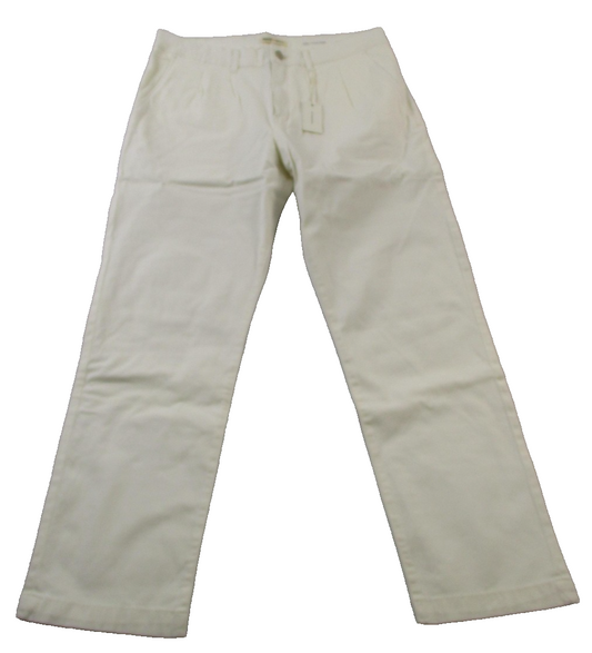 Warp + Weft Pants Mens 34x31 White LYS Lyon Pleated Trouser Chino Playa 14400
