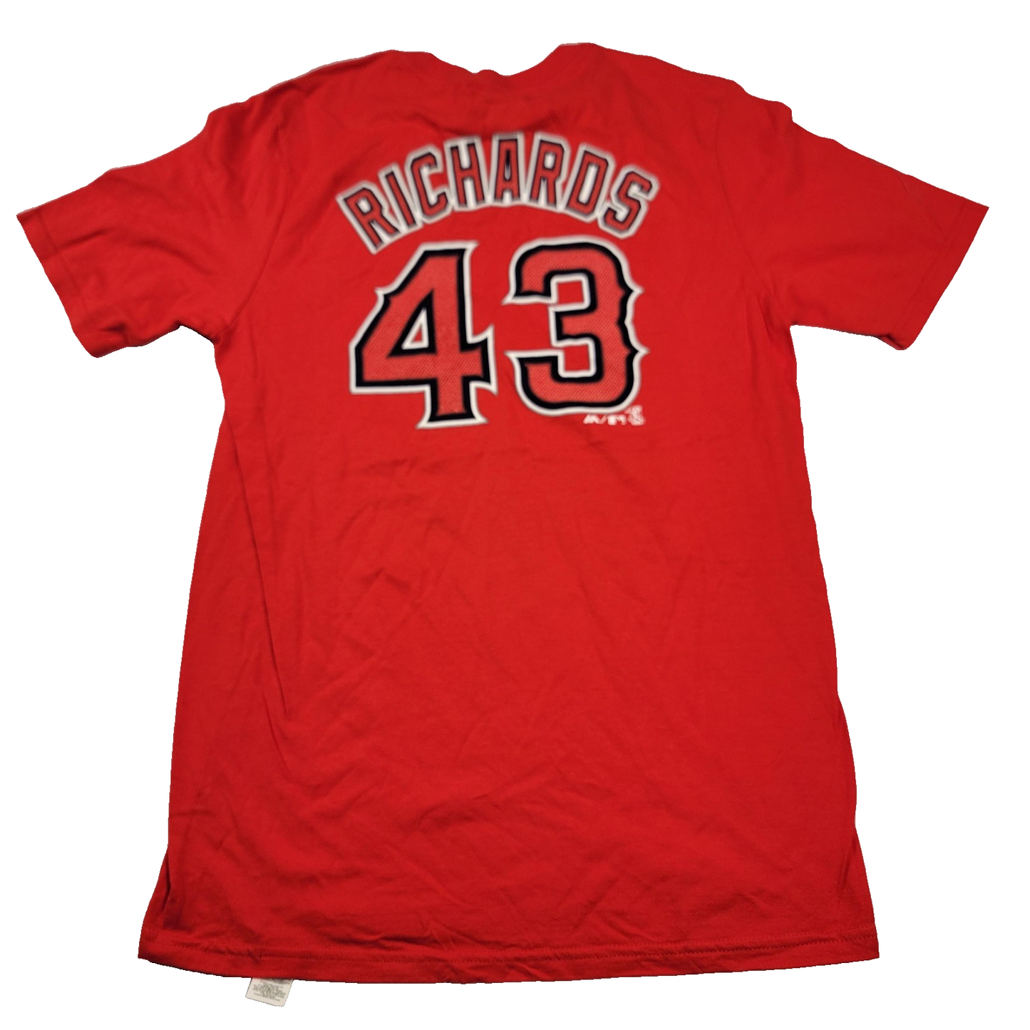 Los Angeles Angels Shirt Mens XL Red MLB Baseball Richards 43 Player Tee