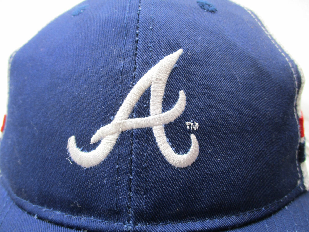 Atlanta Braves Hat Cap Snap Back One Size Blue MLB Baseball Mens Mesh Trucker1