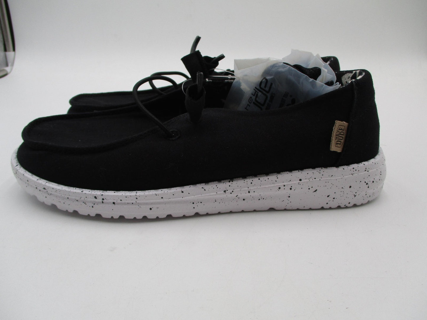 Hey Dude Wendy Basic Shoes Womens Size 6 Black Odyssey Slip On Speckled Sole1