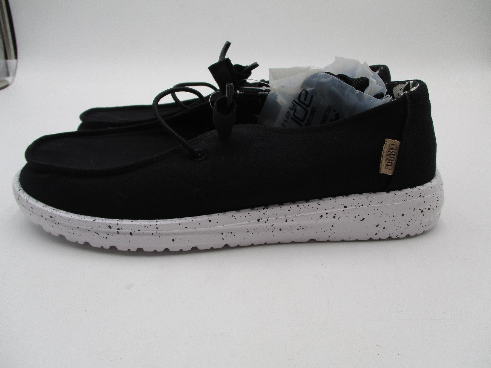 Hey Dude Wendy Basic Shoes Womens Size 6 Black Odyssey Slip On Speckled Sole1