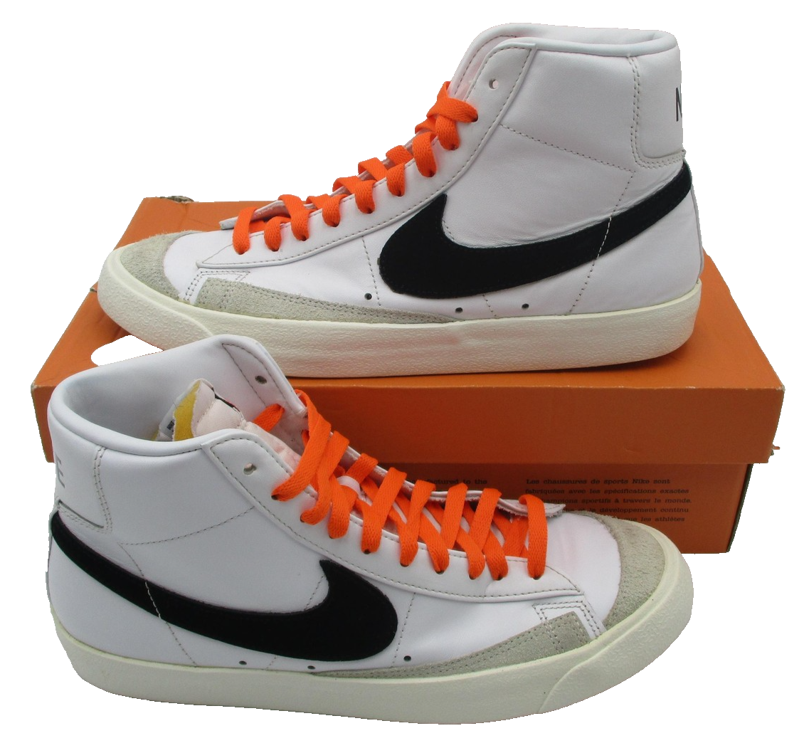 Nike Blazer Mid '77 VNTG Shoes Mens Size 9 White Black Leather BQ6806-1002