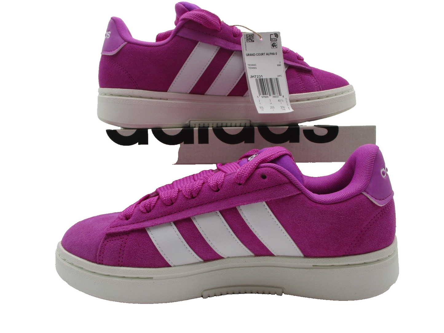 Adidas Grand Court Alpha 00s Shoes Womens Size 8.5 Pink Suede Cloudfoam JH72311