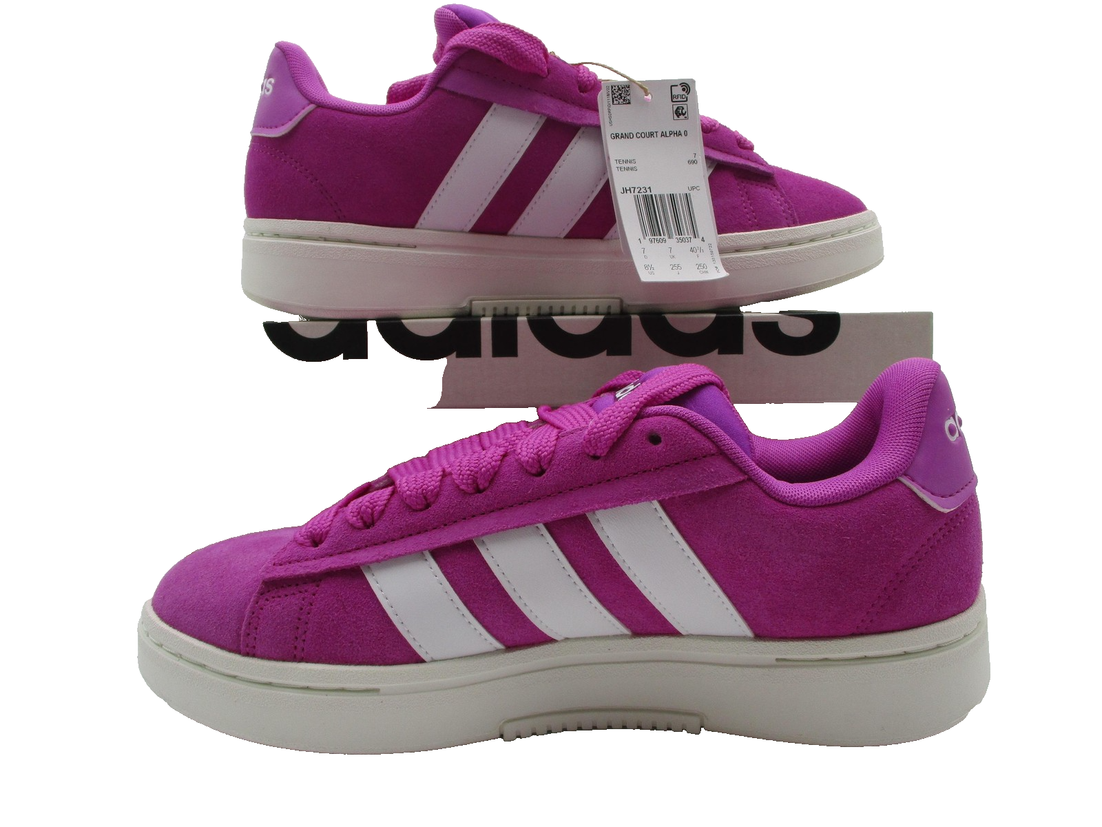 Adidas Grand Court Alpha 00s Shoes Womens Size 8.5 Pink Suede Cloudfoam JH72311