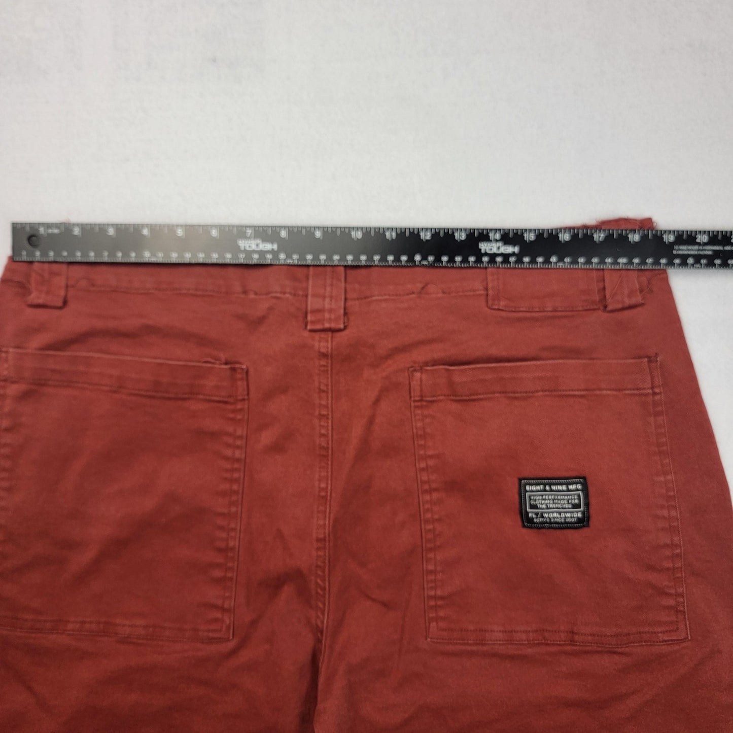 Eight & Nine MFG Cargo Pants Mens 40 Rust Red Vintage Wash Trenches Utility8