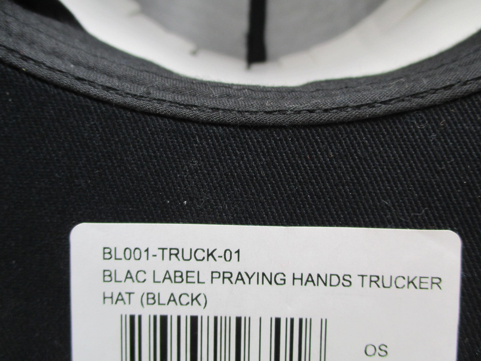 Blac Label Hat Cap Snap Back Mens One Size Black Praying Hands Gothic Trucker8