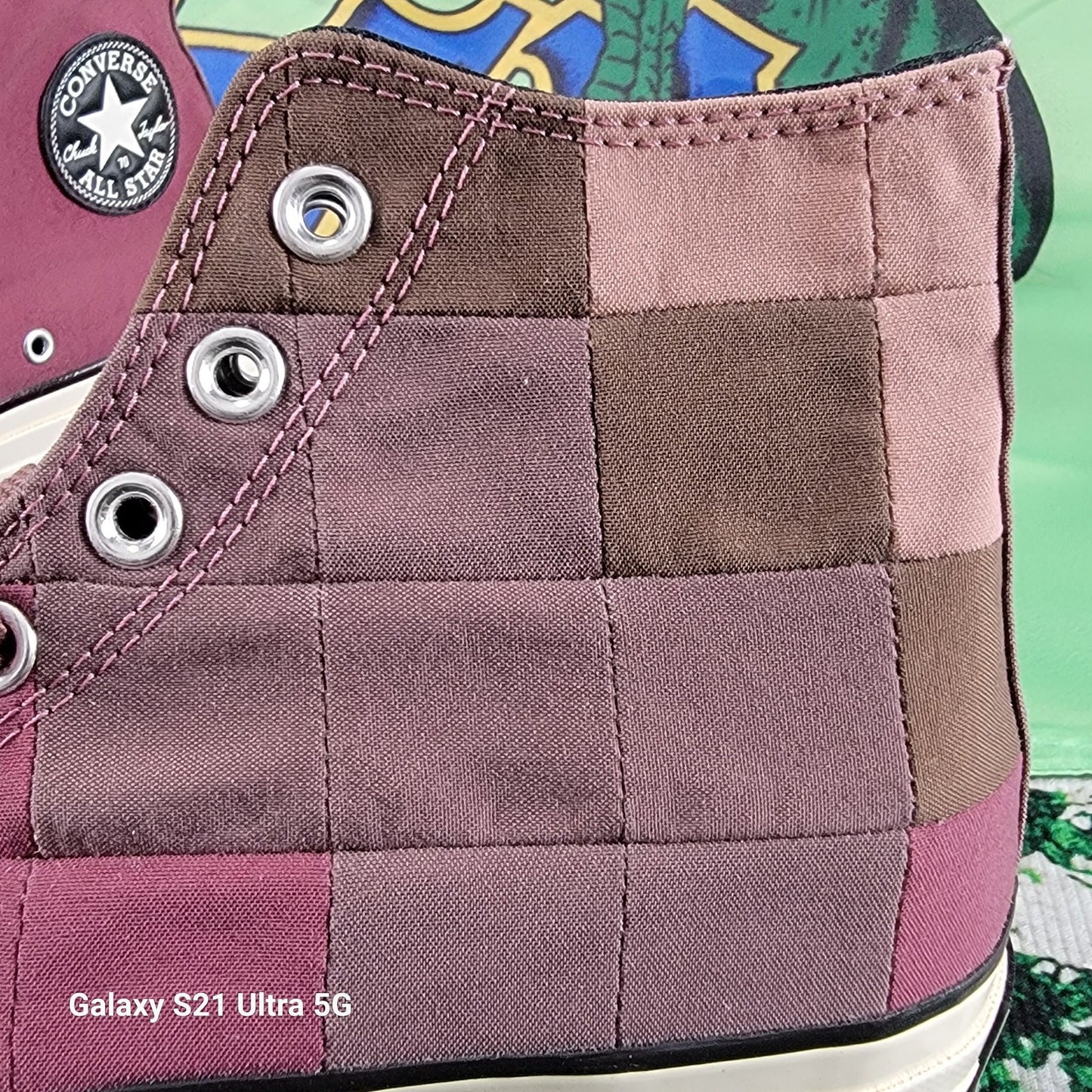 Converse Chuck Taylor AllStar Hi Plant Color Patchwork Rose Taupe 170682C Sz 84
