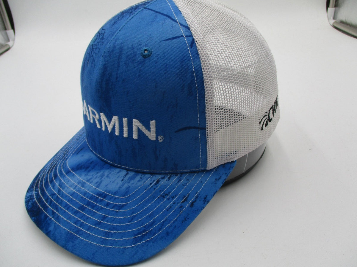 Garmin Hat Cap Snap Back Mens One Size Blue Camo Mesh Trucker Richardson 112PFP4