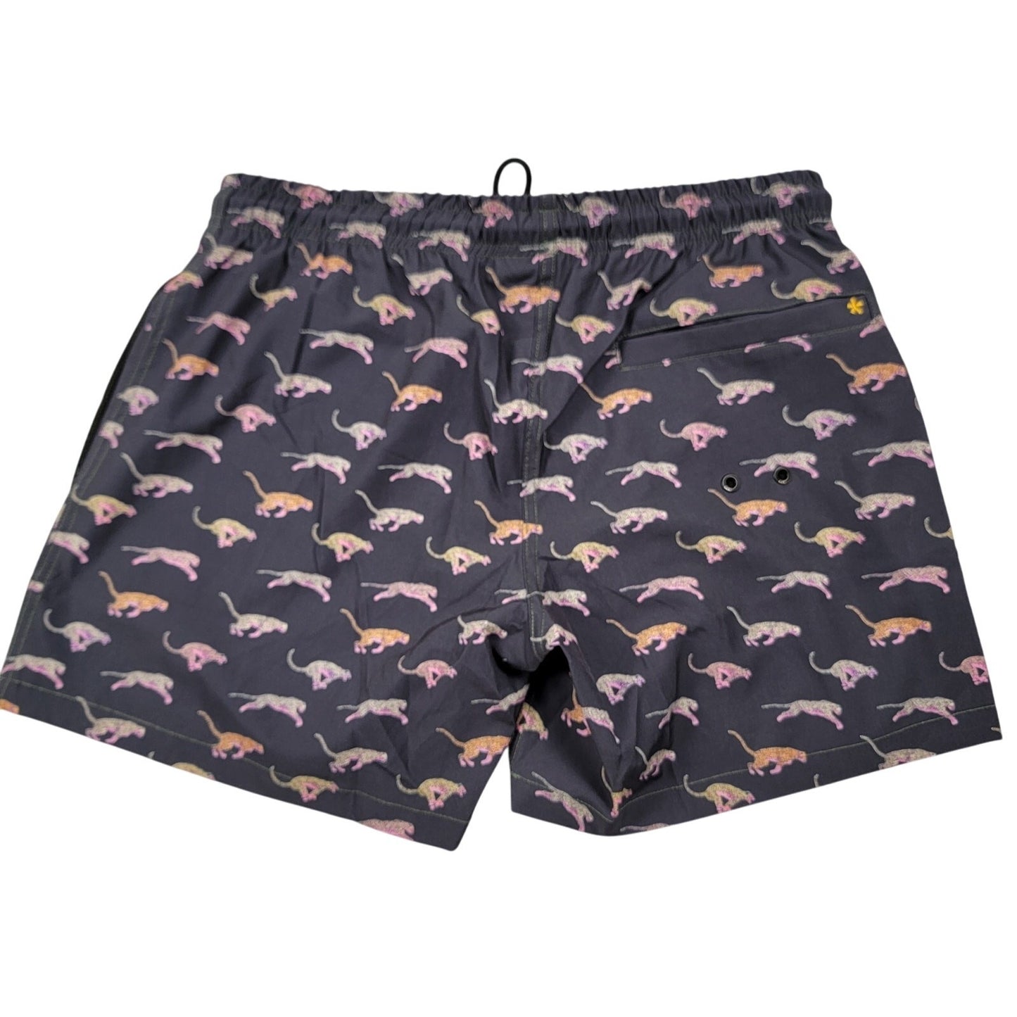 Strangers Only 225 XS Swim Trunks Shorts Multicolor Leopard Print Black NWT1