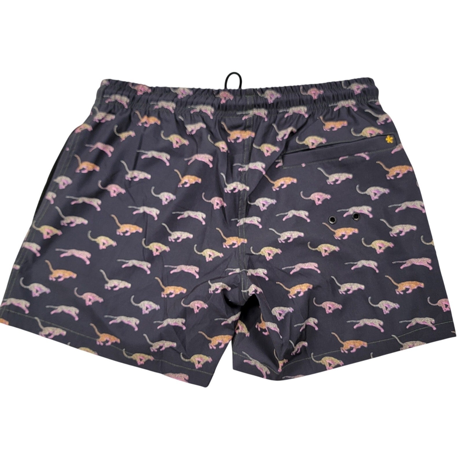 Strangers Only 225 XS Swim Trunks Shorts Multicolor Leopard Print Black NWT1