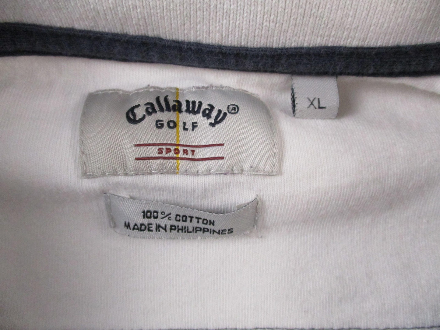 Callaway Golf Sport Polo Shirt Mens XL Blue Long Sleeve Cotton Striped Collared1