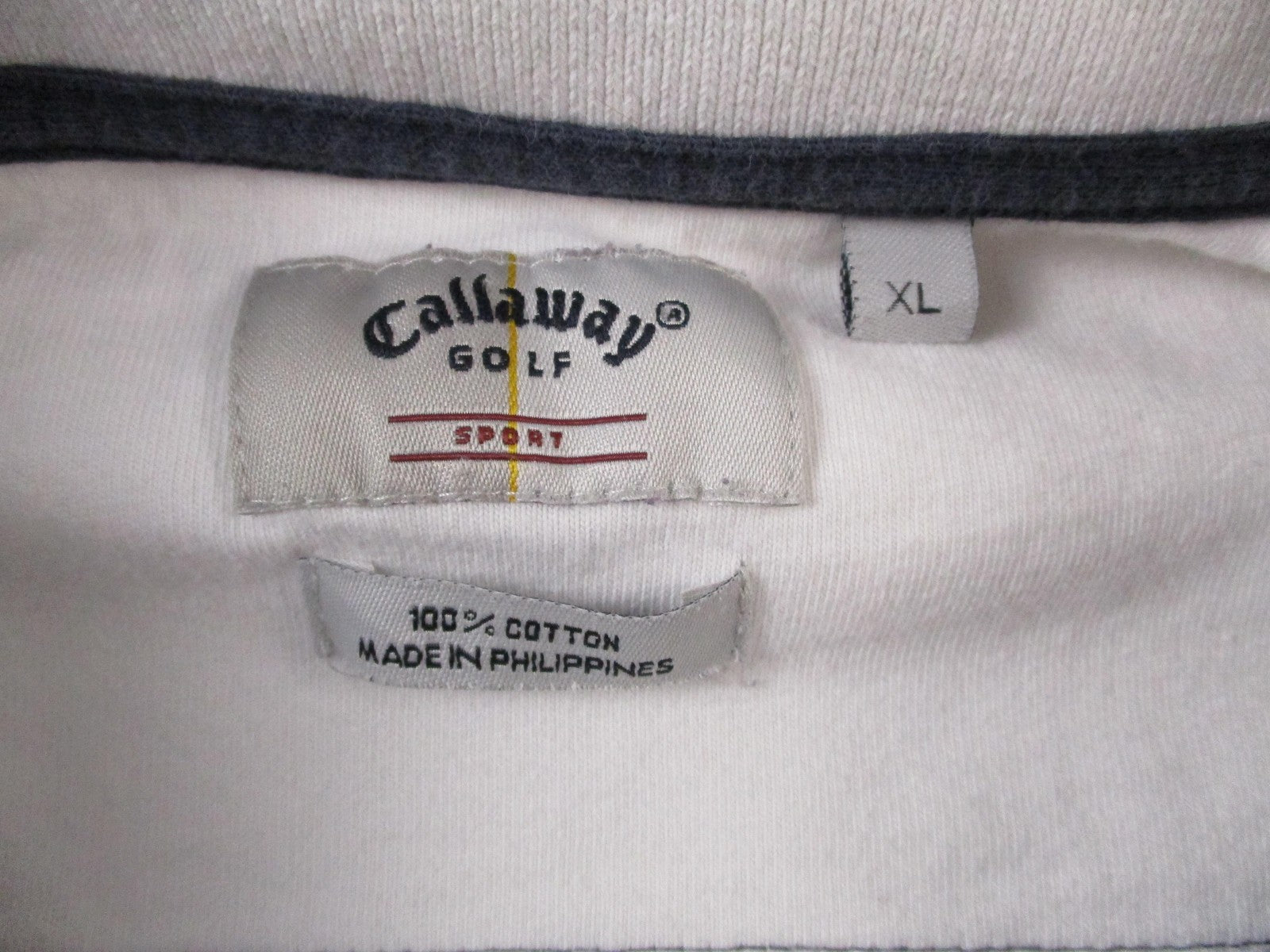 Callaway Golf Sport Polo Shirt Mens XL Blue Long Sleeve Cotton Striped Collared1