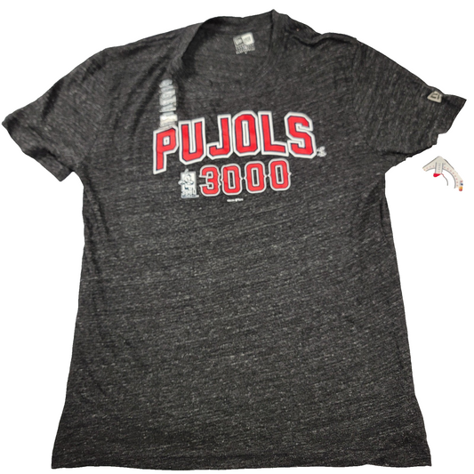 Albert Pujols 3000 Hits Shirt Mens Lg Charcoal MLB Baseball New Era Tee 1005060