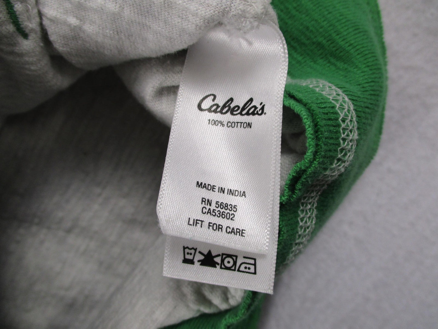 Cabela's Hoodie Mens Large Gray Green Pullover Jersey Raglan Graphic Sweatshirt6