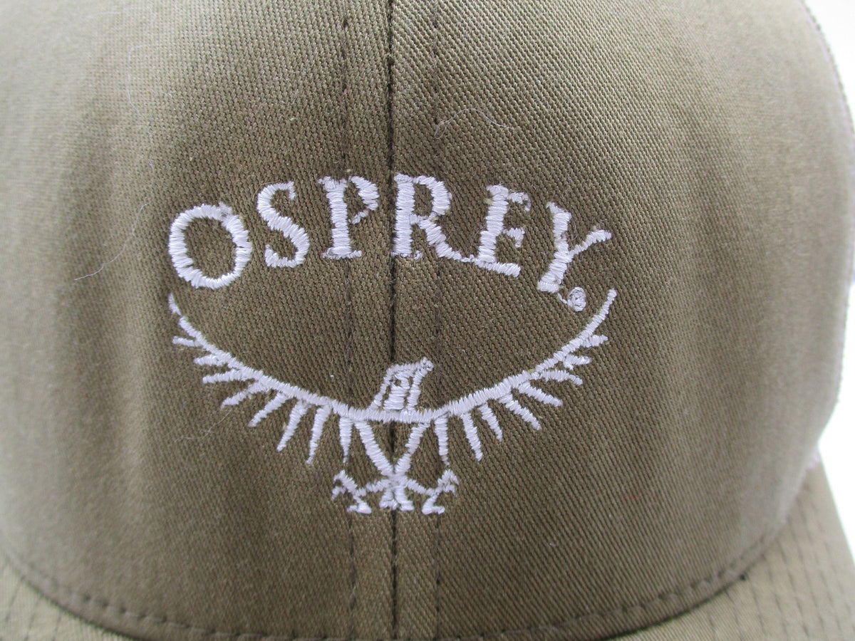 Osprey Hat Cap Snap Back Mens One Size Green Mesh Trucker Yupoong Logo2