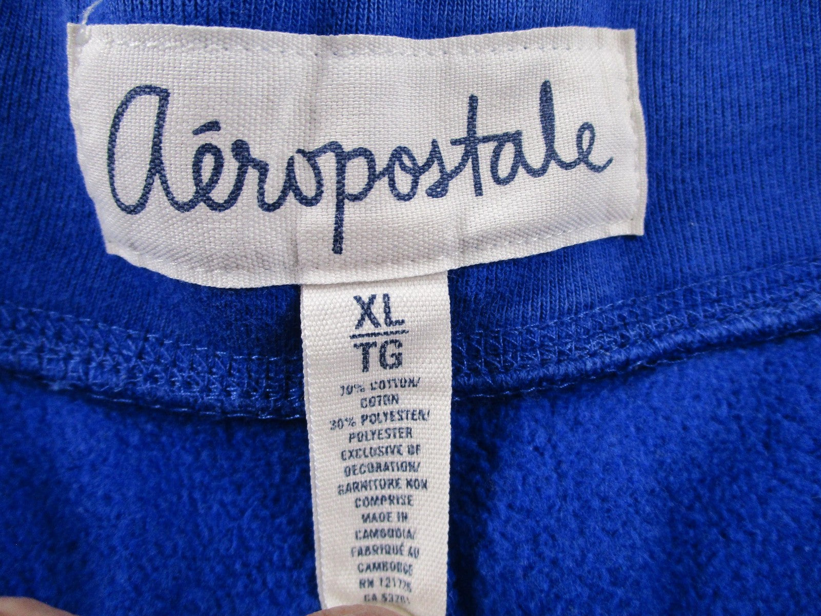 Aeropostale Sweatpants Womens XL Blue Fleece NY AERO 87 Jogger Pants 17232