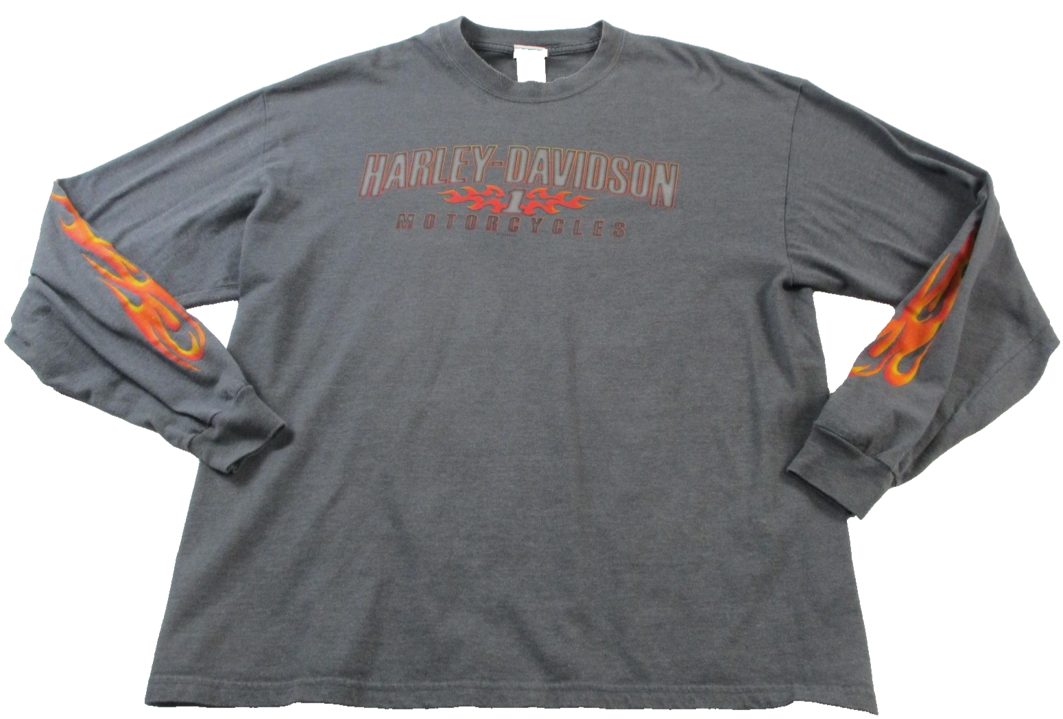 Harley Davidson Beijing China Flame Sleeve Hanes Beefy Long Sleeve XL 15540