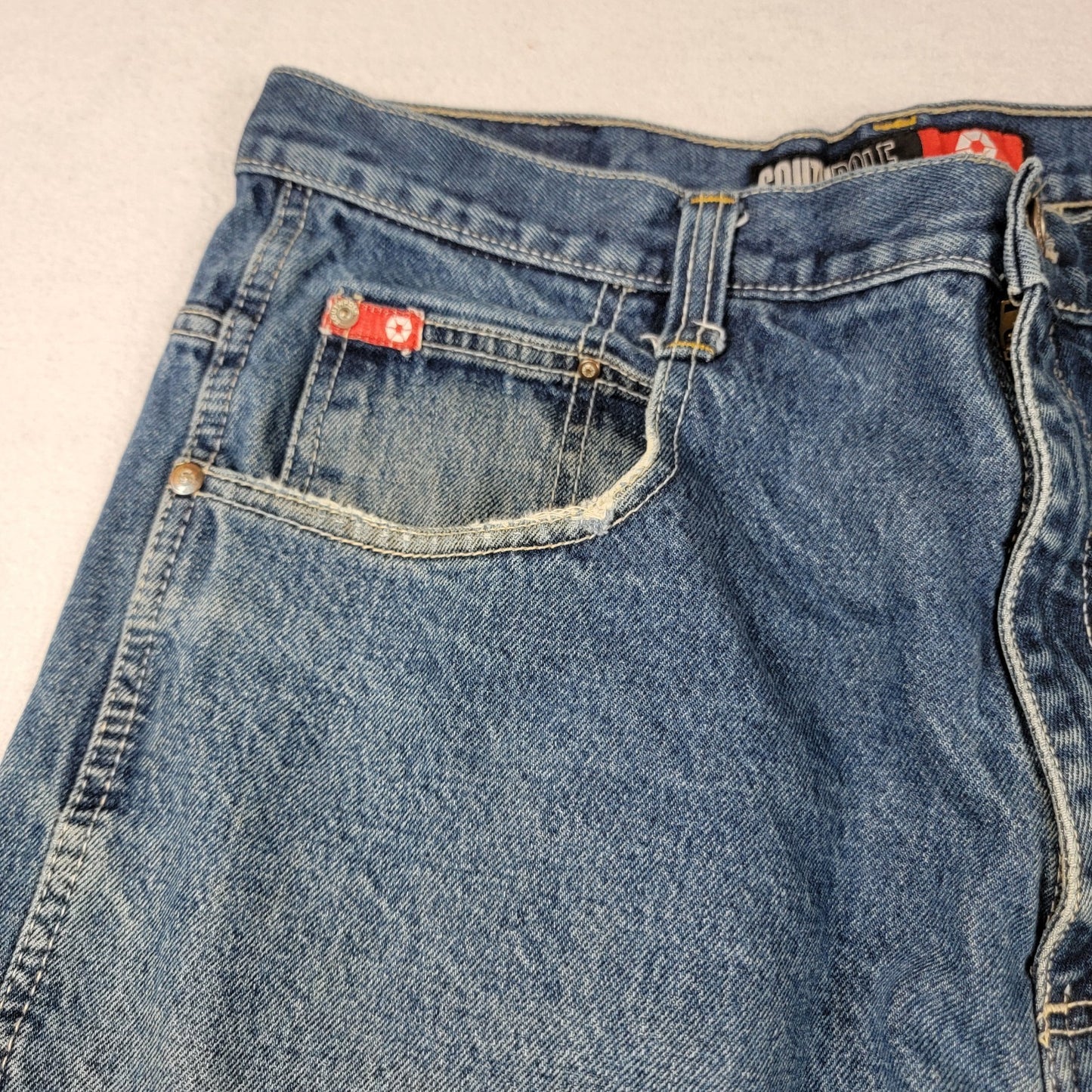 Southpole Jeans Men 36 Blue Denim Carpenter Baggy Loose Fit Hammer Loop Y2K 11894