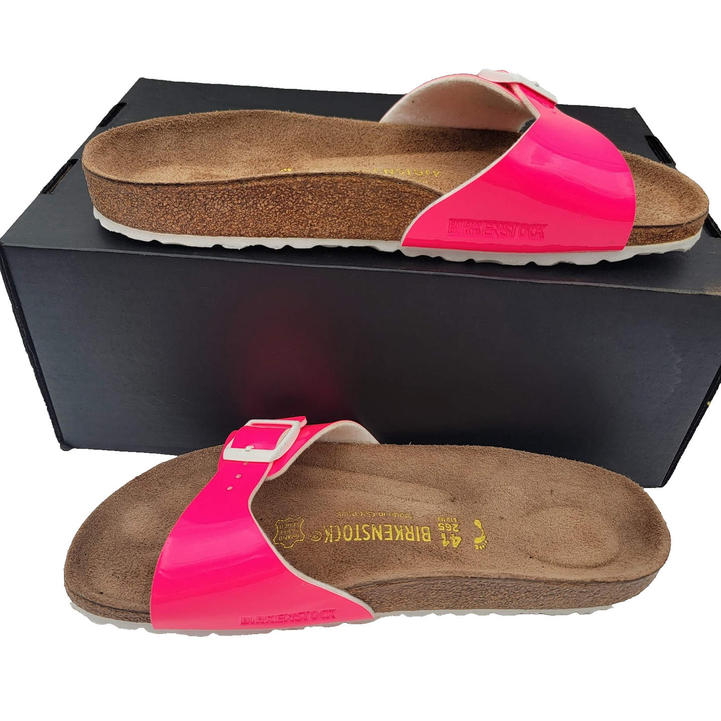 Birkenstock Madrid Shoes Womens Size 11 41 Pink Patent Slide Sandals