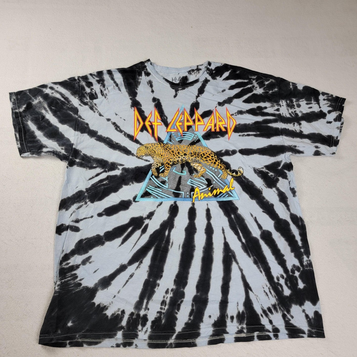 2 Pk Bundle Def Leppard Tie Dye & Lynyrd Skynyrd Beige Mens XL Graphic Rock 11152