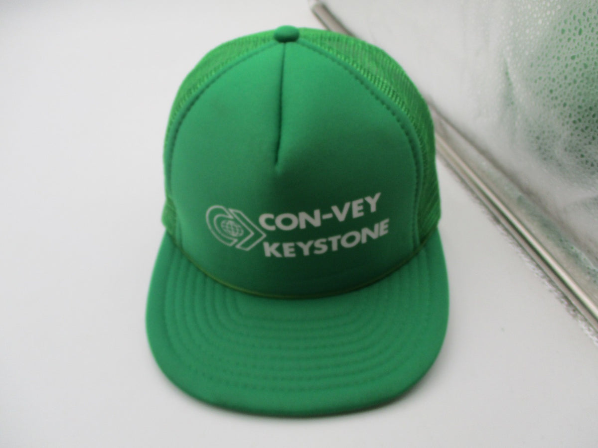Vintage Con-Vey Keystone Hat Cap Snap Back Mens One Size Green Mesh Trucker1