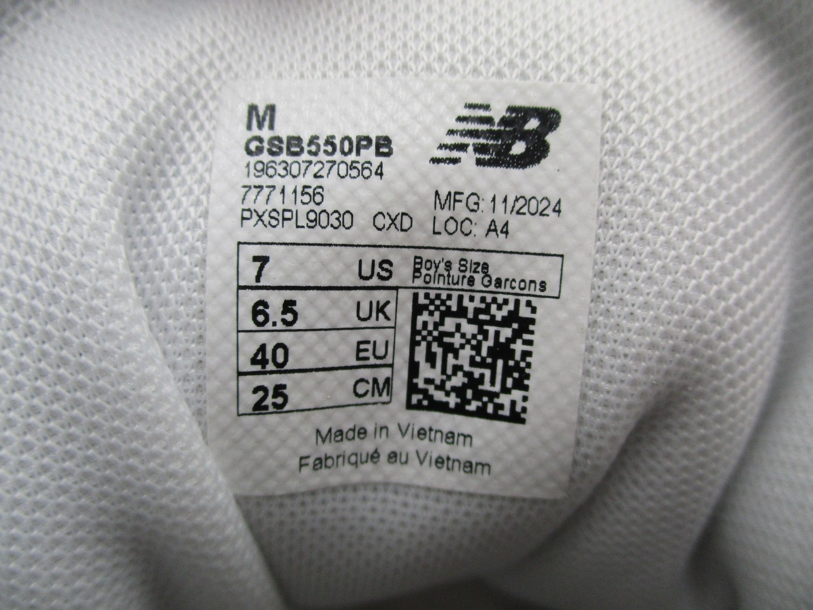 New Balance 550 RG3 Shoes Boys Size 7 White White Basketball GSB550PB Sneakers10
