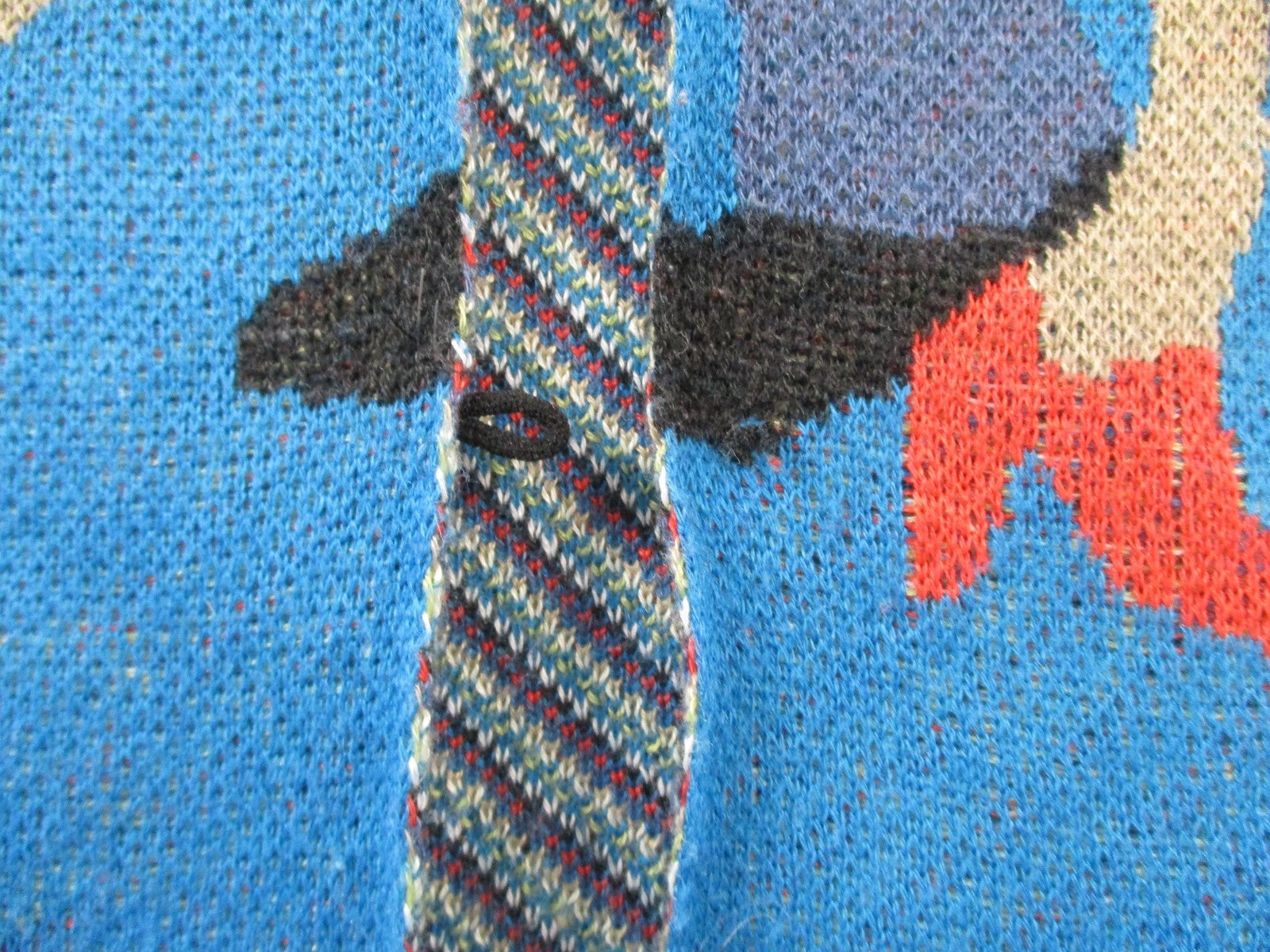 Advisry Cardigan Sweater Womens L Blue Dancing Couple Graphic Knit 148410