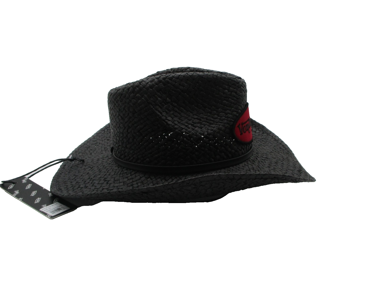 Von Dutch Hat Cowboy Fitted One Size Black Red Straw Wide Brim Western Mens4