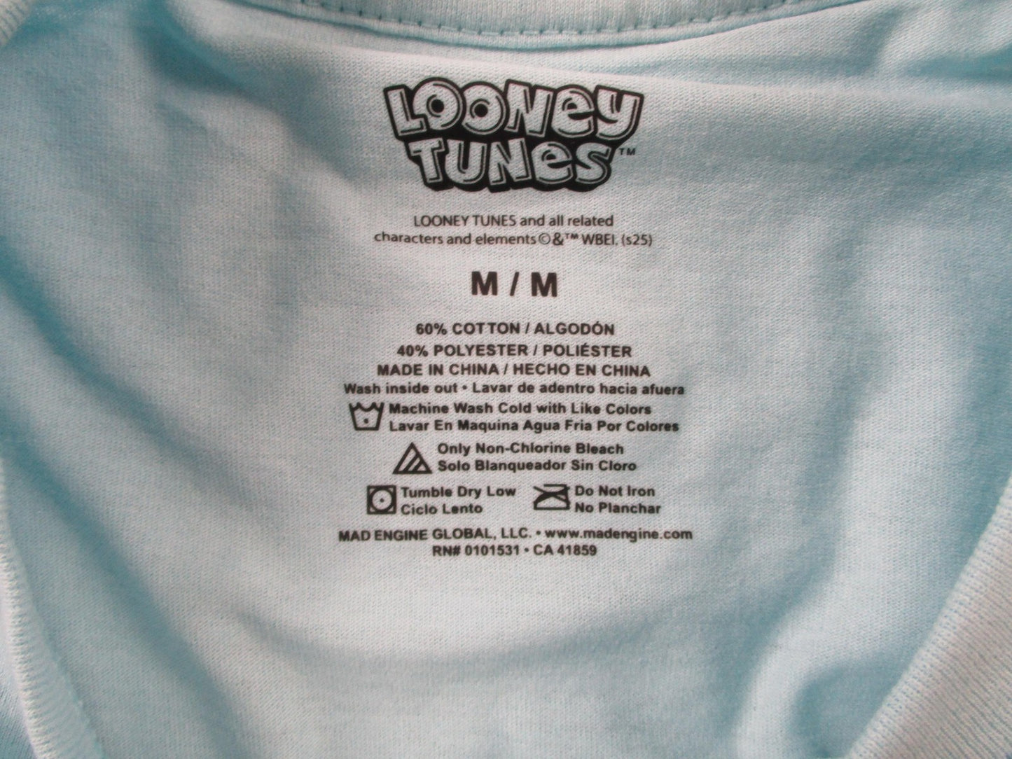 Looney Tunes Marvin The Martian Mens Medium Blue Racing Club Graphic Tee 1542442