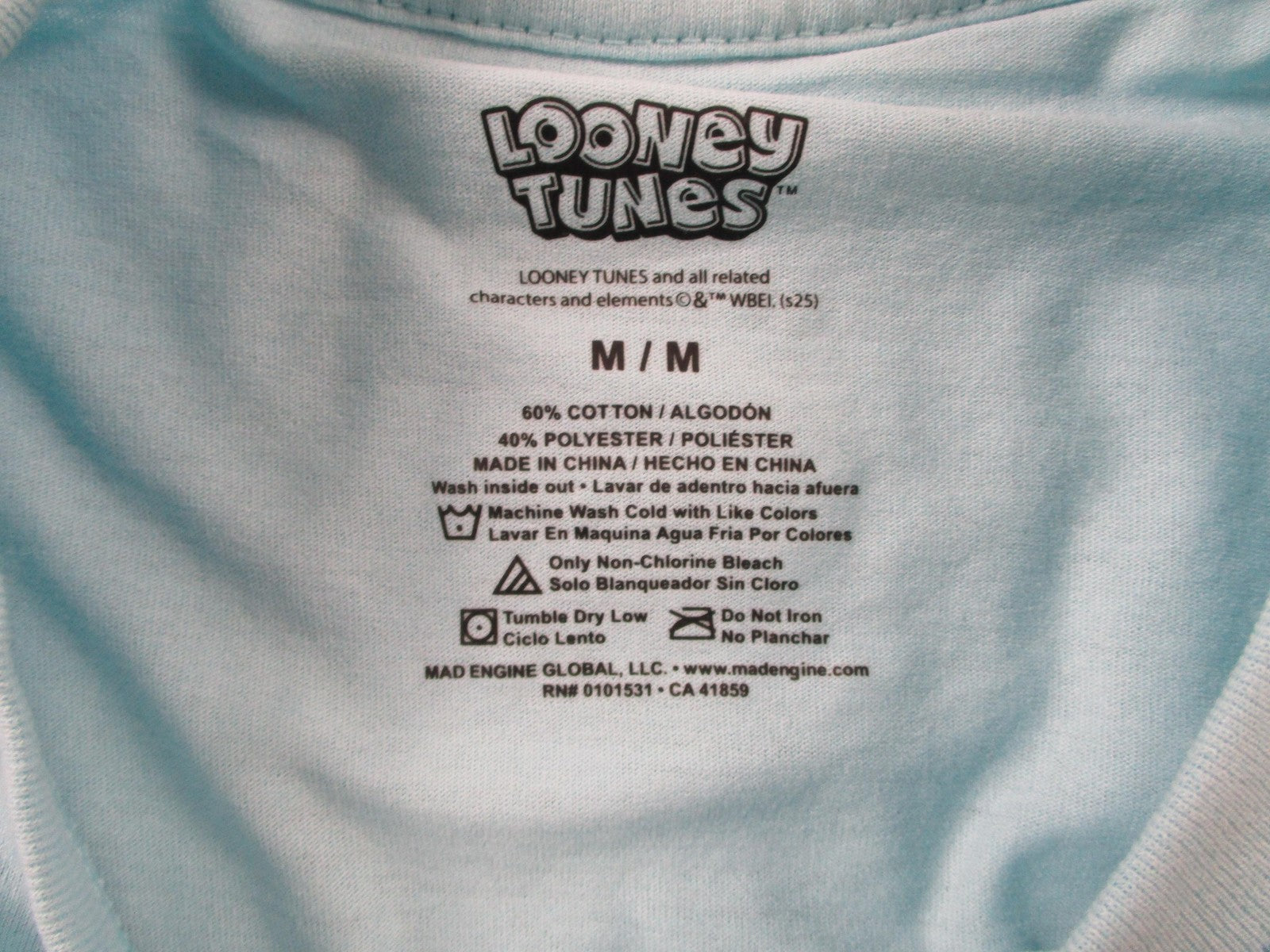 Looney Tunes Marvin The Martian Mens Medium Blue Racing Club Graphic Tee 1542442