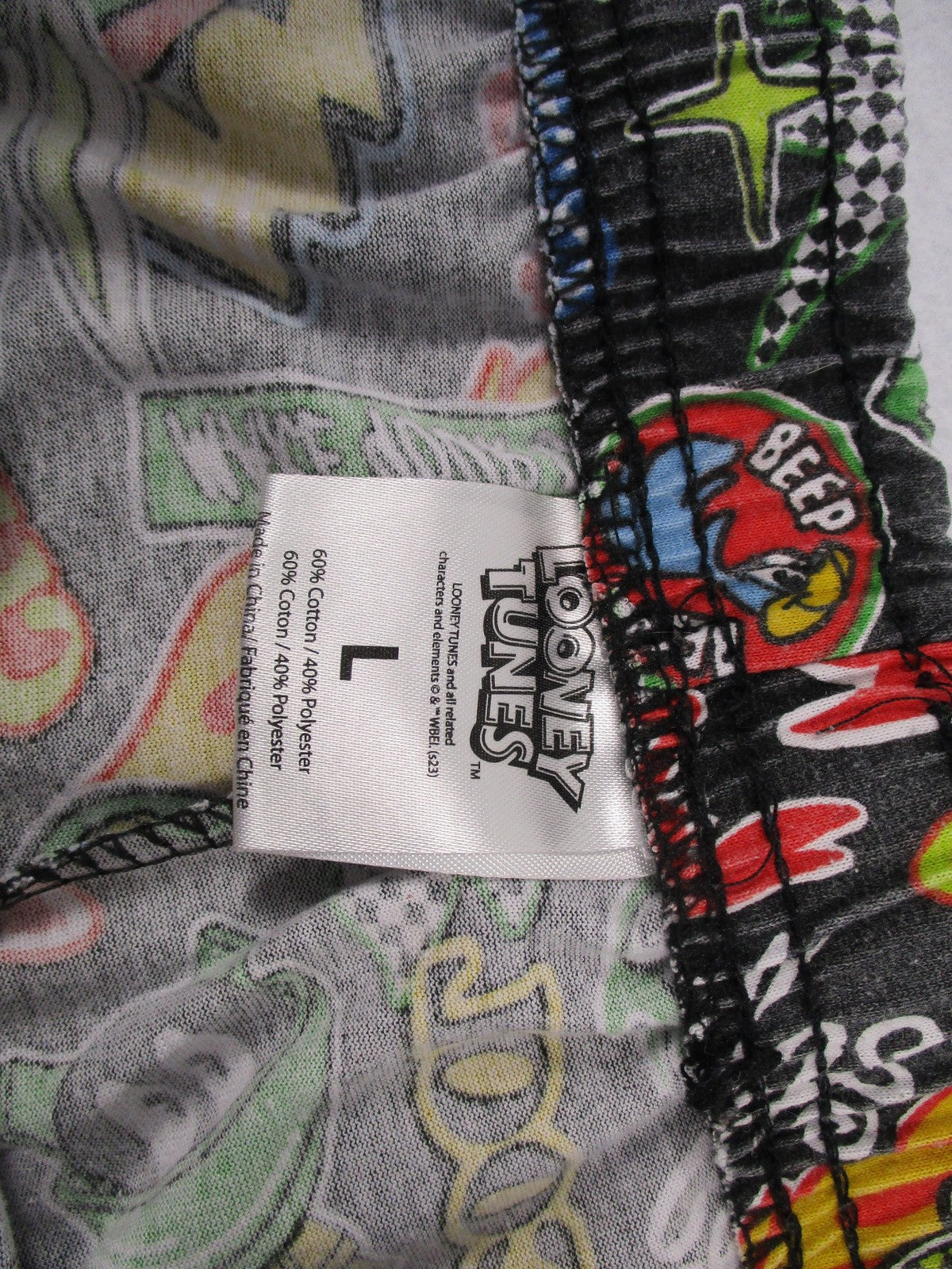 Looney Tunes Pajama Pants Mens Large Black Cartoon Characters Graphic Sleep6