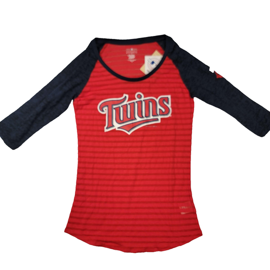 Minnesota Twins Shirt Womens XS MLB Baseball 3/4 Sleeve Campus Lifestyle